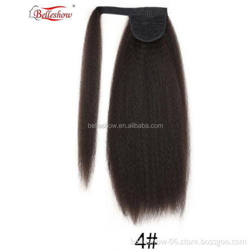 Hot sell Big Jacques pattern fluffy wig ponytail magic paste long hair wig ponytail long curly magic paste wig ponytail